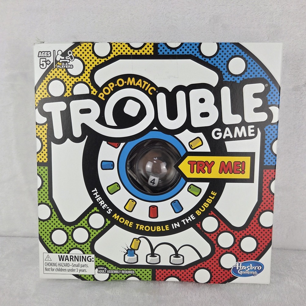 Hasbro Trouble Pop O Matic Board Game A5064 2019 Complete 16 Pegs
